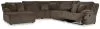Ashley Furniture 92705S2 Ashley Furniture 92705S2 Top Tier - 6-Piece Reclining Sectional With Laf Press Back Chaise - Chocolate