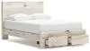 Ashley Furniture B2310B4 Ashley Furniture B2310B4 Lawroy - Queen Panel Bed With Storage Footboard - Light Natural