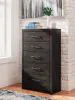 Ashley Furniture PCB2108-46 Hollivern - Five Drawer Chest - Dark Gray