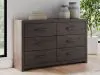 Ashley Furniture B3789/31/36/46/53/83/92(2) Ashley Furniture B3789/31/36/46/53/83/92(2) Prendonea - 7 Pc. - Dresser, Mirror, Chest, Twin Panel Bed, 2 Nightstands - Charcoal