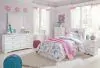 Ashley Furniture B129/63/B100-21 Anarasia - Twin Sleigh Headboard with Bolt on Bed Frame - White