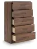 Ashley Furniture PCB386-46 Fortlorn - Five Drawer Chest - Walnut Brown