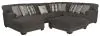 Jackson Furniture Industries 5473/72/30/75/28-58 Jackson Furniture Industries 5473/72/30/75/28-58 Crawford - 3 Piece Sectional With LSF Chaise, 10 Included Accent Pillows And Cocktail Ottoman - Dark Gray