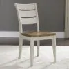Liberty Furniture 652-C2000S Farmhouse Reimagined - Ladder Back Side Chair - Antique White / Chestnut Tops