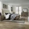Liberty Furniture 615-BR-QSLDMN Liberty Furniture 615-BR-QSLDMN Americana Farmhouse - 4 Piece Bedroom Set (Queen Sleigh Bed, Dresser & Mirror, Nightstand) - Dusty Taupe