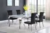 CoasterElevations 115081-S5 Carone - 5 Piece Rectangular White Glass Dining Set - Black