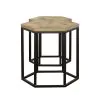 CoasterEssence 935844 Adger - 2 Piece Hexagonal Nesting Tables - Natural And Black
