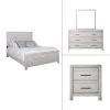 New Classic 00-3314-24N New Classic 00-3314-24N Biscayne - 6/0 Western King 4 Piece Bedroom Set (Bed, Dresser, Mirror, Nightstand) - Gray