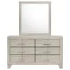 Coaster Fine Furniture 225063M Trenton - 6-Drawer Bedroom Dresser With Mirror - Rustic Cream