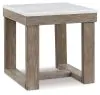 Ashley Furniture T789-2 Loyaska - Square End Table - Brown / Ivory