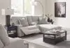 Ashley Furniture 93605/58/57/97/82 Acklen Place - 4 Pc. - 3-Piece Power Reclining Sectional Sofa With Raf Chaise, Wide Seat Power Recliner - Pewter