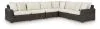 Ashley Furniture P711P2 Kimora - 4-Piece Outdoor Sectional - Beige / Dark Brown