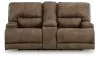 Ashley Furniture PC9180218 Beckley Place - Power Reclining Loveseat With Console / Adjustable Headrest - Earth
