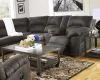 Ashley Furniture 27801S1 Tambo - Right Arm Facing Loveseat With Console 2 Pc Sectional - Pewter