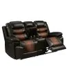 New Classic U7005-25-BRN Nikko - Console Loveseat With Dual Recliners - Two Tone Brown