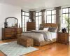 CoasterEssence 300501KW Laughton - Banana Leaf California King Panel Bed - Amber