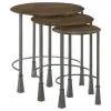 CoasterElevations 935971 Deja - 3 Piece Round Nesting Table Set - Natural And Gunmetal