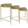Coaster Fine Furniture 936156 Tristen - 3 Piece Demilune Nesting Table - Brown And Gold