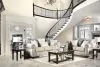 Furniture of America SM6152-SF Sinatra - Sofa - Light Mocha / Navy / Champagne