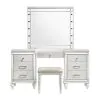 New Classic 02-9698W-VMS New Classic 02-9698W-VMS Valentino - Vanity Table & Mirror & Stool - White