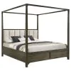 Coaster Fine Furniture 224931Q Gran Park - Queen Four Poster Canopy Bed - Dark Cocoa