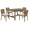 Coaster Fine Furniture 108571-S5 Crestmore - 5 Piece Rectangular Dining Table Set - Walnut