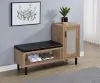Coaster Fine Furniture 910311 Teller - 1-Door Entryway Shoe Storage Bench - Natural Oak