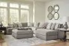 Ashley Furniture 58103/64/46(3)/77/17/08 Ashley Furniture 58103/64/46(3)/77/17/08 Avaliyah - 7 Pc. - 6-Piece Sectional With Raf Corner Chaise, Ottoman - Ash