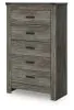 Ashley Furniture B4480/21/26/46/85/84/86/92(2) Ashley Furniture B4480/21/26/46/85/84/86/92(2) Frandern - 8 Pc. - Dresser, Mirror, Chest, Full Bookcase Panel Bed, 2 Nightstands - Gray