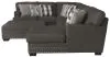 Jackson Furniture Industries 5473/62/30/76/28-58 Crawford - 3 Piece Sectional With RSF Chaise, 10 Included Accent Pillows And Cocktail Ottoman - Dark Gray