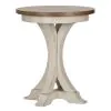 Liberty Furniture 652-OT1021 Farmhouse Reimagined - Round Chair Side Table - Antique White / Chestnut Tops