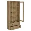 Coaster Fine Furniture 953479 Hawthorne - 4-Shelf Glass Door Tall Cabinet With Drawers - Mango