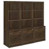 Coaster Fine Furniture 802713-S3 Westpark - 3 Piece Wall Unit Bookcase Set With USB - Dark Pine