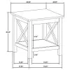 Coaster Fine Furniture 722087 Skyview - Square Pine Wood Side End Table With Shelf - White