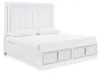 Ashley Furniture B822/31/36/58/56S/97/92(2) Ashley Furniture B822/31/36/58/56S/97/92(2) Chalanna - 7 Pc. - Dresser, Mirror, King Upholstered Storage Bed, 2 Nightstands - White