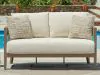 Ashley Furniture P671-835 Serene Bay - Loveseat With Cushion - Dark Brown / White