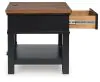 Ashley Furniture T664-3 Wildenauer - Rectangular End Table - Brown / Black