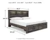 Ashley Furniture B211B27 Ashley Furniture B211B27 Drystan - King Bookcase Bed With 2 Storage Drawers - Brown / Beige