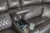 Ashley Furniture 55203S3 Ashley Furniture 55203S3 Samperstone - Power Reclining Loveseat With Console 3 Pc Sectional - Gray