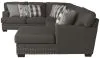 Jackson Furniture Industries 5473/62/30/76-58 Jackson Furniture Industries 5473/62/30/76-58 Crawford - 3 Piece Sectional With RSF Chaise And 10 Included Accent Pillows - Dark Gray