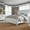 Liberty Furniture 417-BR-KPBDM Liberty Furniture 417-BR-KPBDM Allyson Park - 3 Piece Bedroom Set (King Panel Bed, Dresser & Mirror) - Wirebrushed White / Charcoal