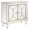 CoasterEssence 951854 Lupin - 2-Door Mirrored Storage Accent Cabinet - Champagne
