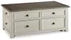Ashley Furniture T637-20 Bolanburg - Lift Top Cocktail Table - White / Brown / Beige