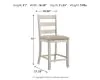 Ashley Furniture D394-124 Skempton - Upholstered Barstool (Set of 2) - White