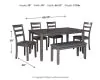 Ashley Furniture D383-325 Bridson - RECT DRM Table Set (Set of 6) - Gray