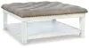 Ashley Furniture T937-21 Kanwyn - Uph Ottoman Cocktail Table - Whitewash
