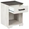 Ashley Furniture EB4121-291 Shawburn - One Drawer Night Stand - Open Cubby - White / Black / Gray