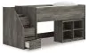 Ashley Furniture B4480B14 Ashley Furniture B4480B14 Frandern - Twin Loft Bed With Bookcase Storage - Gray