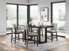 Ashley Furniture D618/13/124(2) Neymorton - 5 Pc. - Rectangular Dining Room Counter Table, 4 Barstools - Dark Grayish Brown