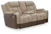 Ashley Furniture PC8350418 Ashley Furniture PC8350418 Mixed Motion - Power Reclining Loveseat With Console / Adjustable Headrest - Brownstone